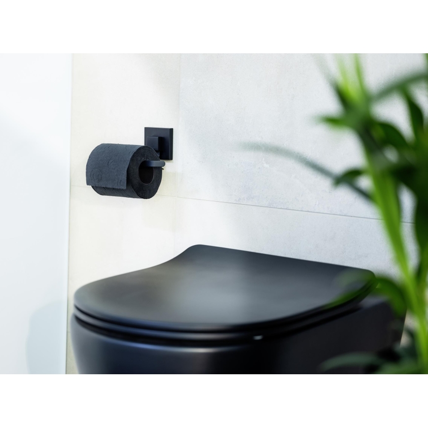 WENKO 71447800 - Držák toaletního papíru VACUUM-LOC QUADRO ED 14x11 cm černá