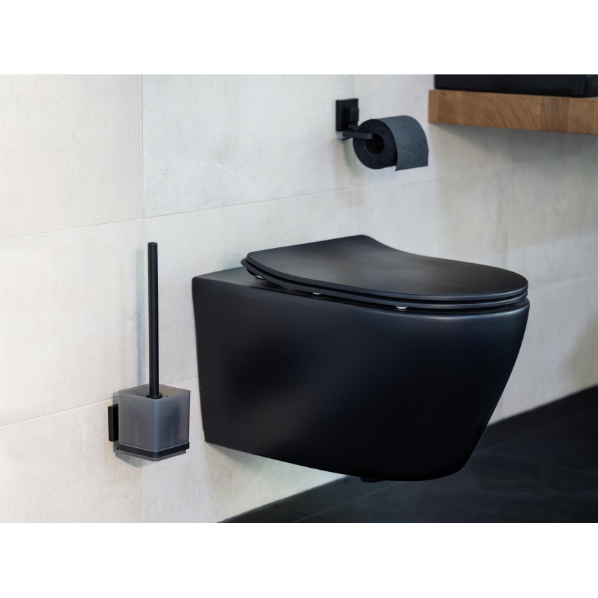 WENKO 71447800 - Držák toaletního papíru VACUUM-LOC QUADRO ED 14x11 cm černá