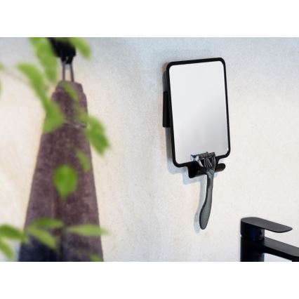 WENKO 71449800 - Zrcadlo VACUUM-LOC QUADRO ED 14x19,5 cm černá