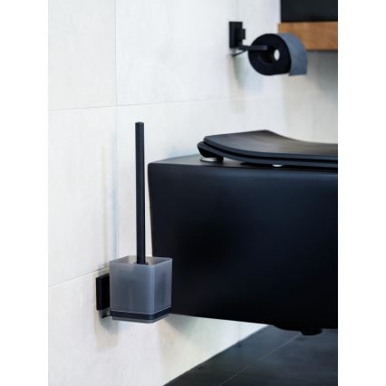 WENKO 71450800 - WC set VACUUM-LOC QUADRO ED 9,5x37 cm černá