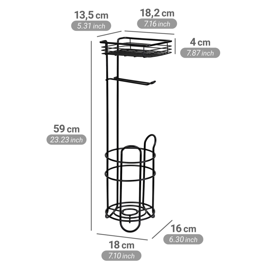WENKO 71451800 - Držák toaletního papíru 16x59 cm černá