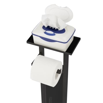 WENKO 71558800 - WC set DEBAR 21x70,5 cm nerez/černá