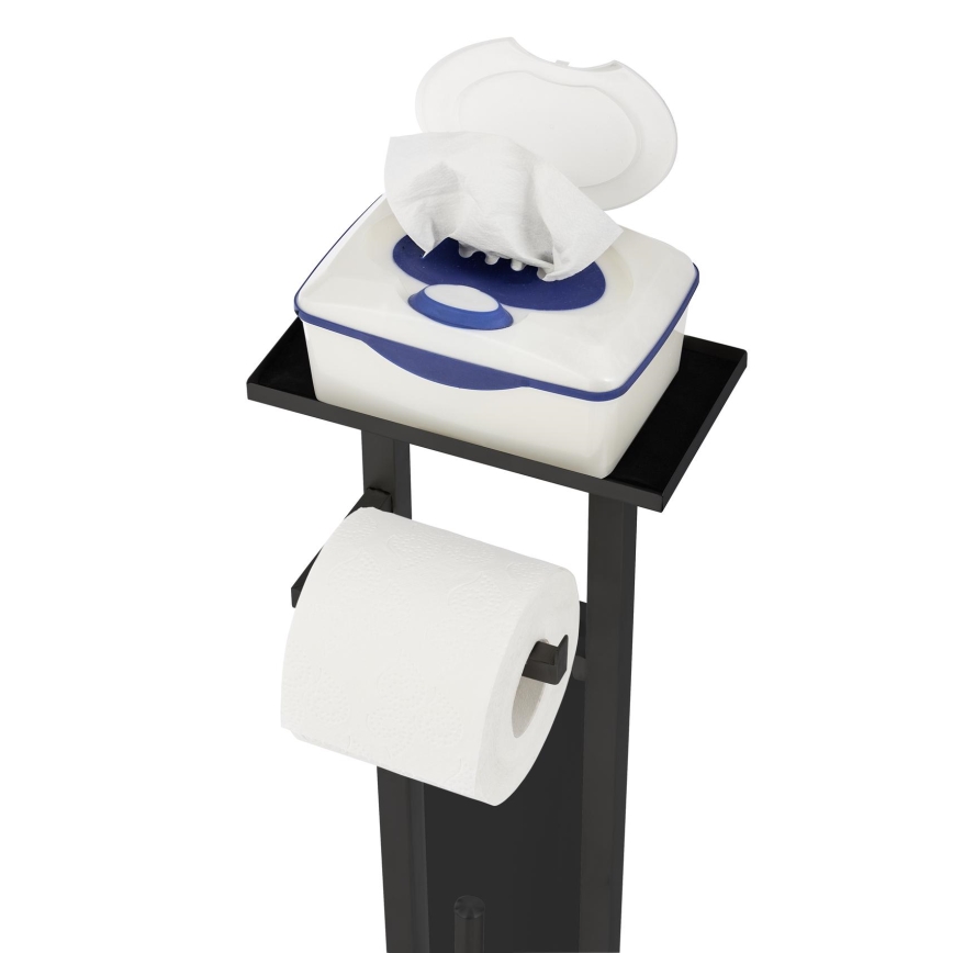 WENKO 71558800 - WC set DEBAR 21x70,5 cm nerez/černá