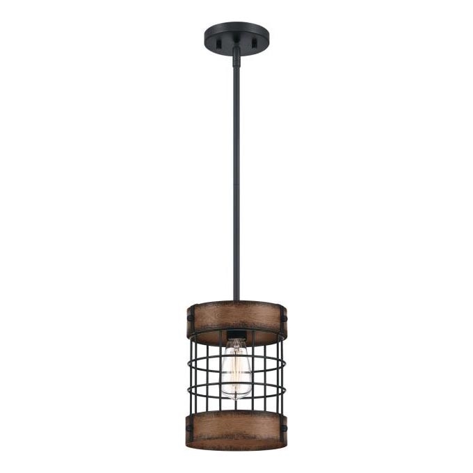 Westinghouse 61179 - Lustr na lanku LANGSTON 1xE27/60W/230V barnwood
