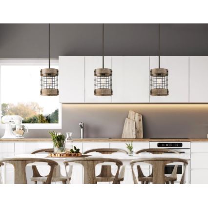 Westinghouse 61180 - Lustr na lanku LANGSTON 1xE27/60W/230V borovice