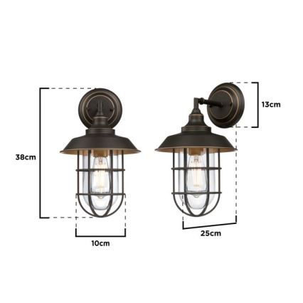 Westinghouse 6121640 - LED Venkovní nástěnná lampa IRON HILL 1xE27/60W/230V IP44