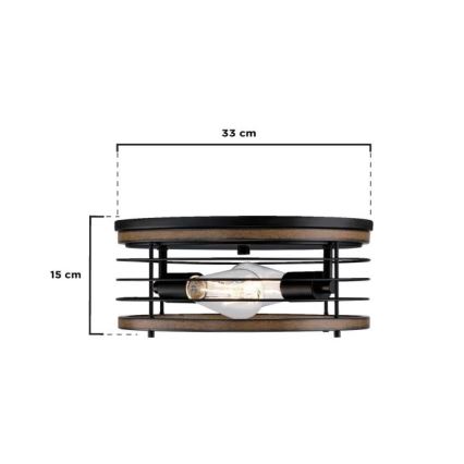 Westinghouse 61250 - Stropní svítidlo ACKTON 2xE27/60W/230V barnwood
