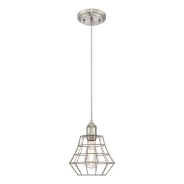 Westinghouse 6337240 - Lustr na lanku NATHAN 1xE27/60W/230V pr. 19 cm stříbrná