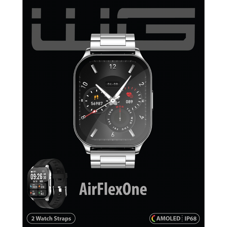 Winner Group - Chytré hodinky AirFlexOn 300 mAh IP68 stříbrná