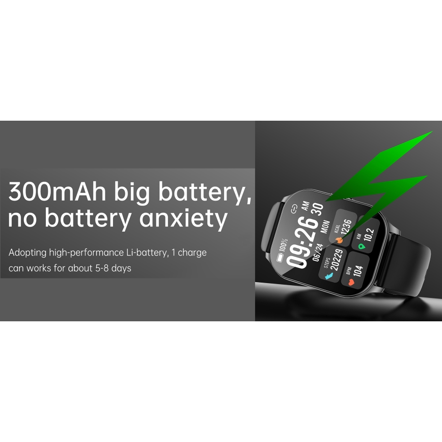Winner Group - Chytré hodinky AirFlexOn 300 mAh IP68 stříbrná