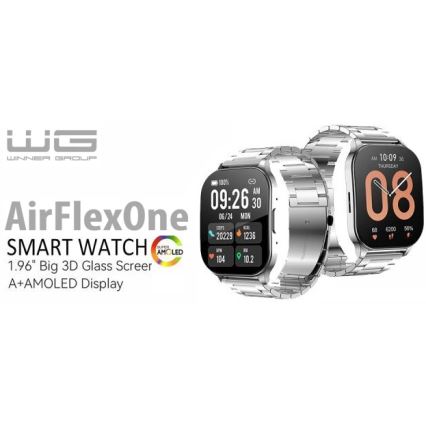 Winner Group - Chytré hodinky AirFlexOn 300 mAh IP68 stříbrná