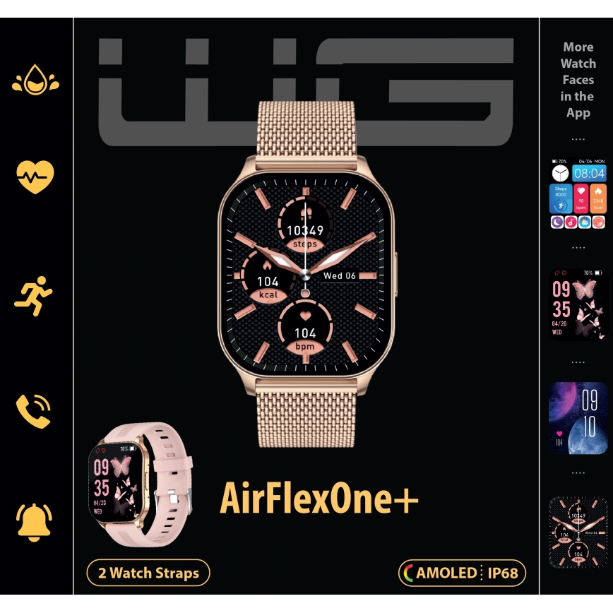 Winner Group - Chytré hodinky AirFlexOne+ 300 mAh IP68 zlatá