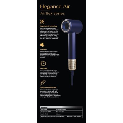 Winner Group - Fén s ionizátorem Elegance Air 1600W/230V modrá SCHUKO