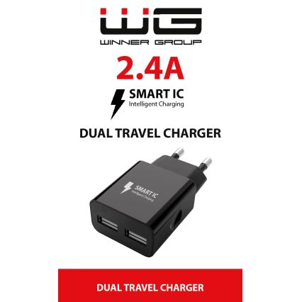 Winner Group - Nabíjecí adaptér 2xUSB-A 12W černá