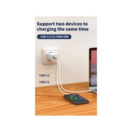 Winner Group - Nabíjecí adaptér GaN 1xUSB-A + 2xUSB-C 100W bílá