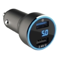 Winner Group - Nabíječka do auta s displejem 2xUSB-A Power Delivery 30W černá