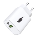 Winner Group - Rychlonabíjecí adaptér 1xUSB-C + 1xUSB-A Power Delivery 20W bílá