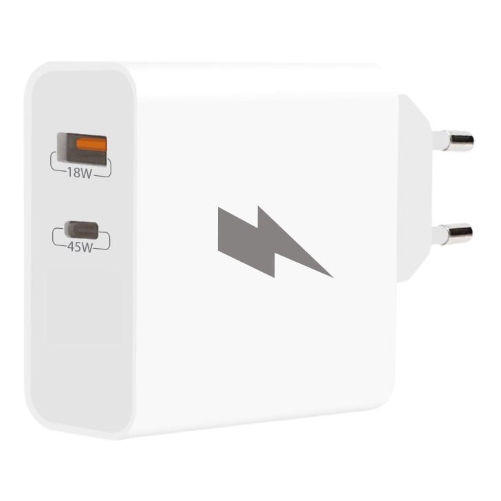 Winner Group - Rychlonabíjecí adaptér 1xUSB-C + 1xUSB-A Power Delivery 45W bílá
