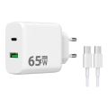 Winner Group - Rychlonabíjecí adaptér 2xUSB PD 65W + USB kabel USB-C / USB-C 1m