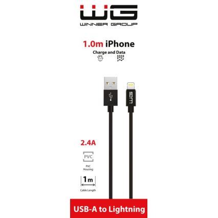 Winner Group - USB kabel Lightning / USB-A 1m černá