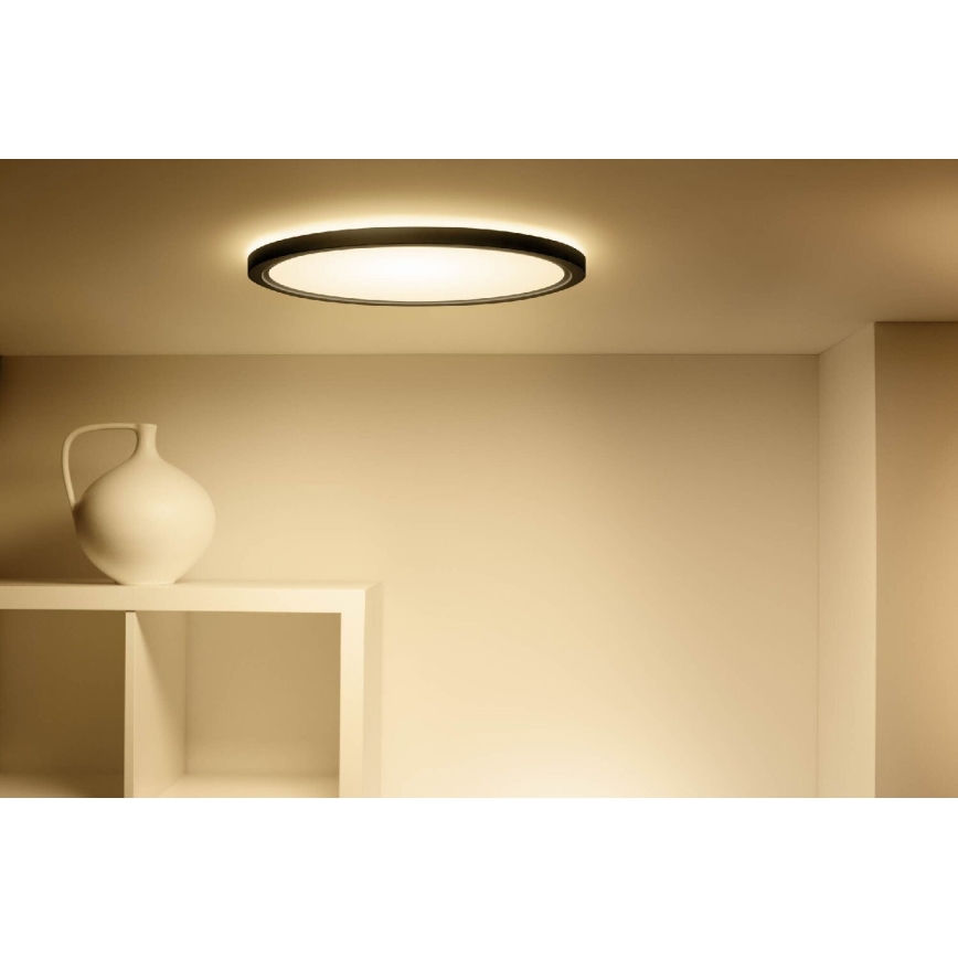 WiZ - LED RGB Stmívatelné stropní svítidlo SUPERSLIM LED/32W/230V 2700-6500K Wi-Fi černá