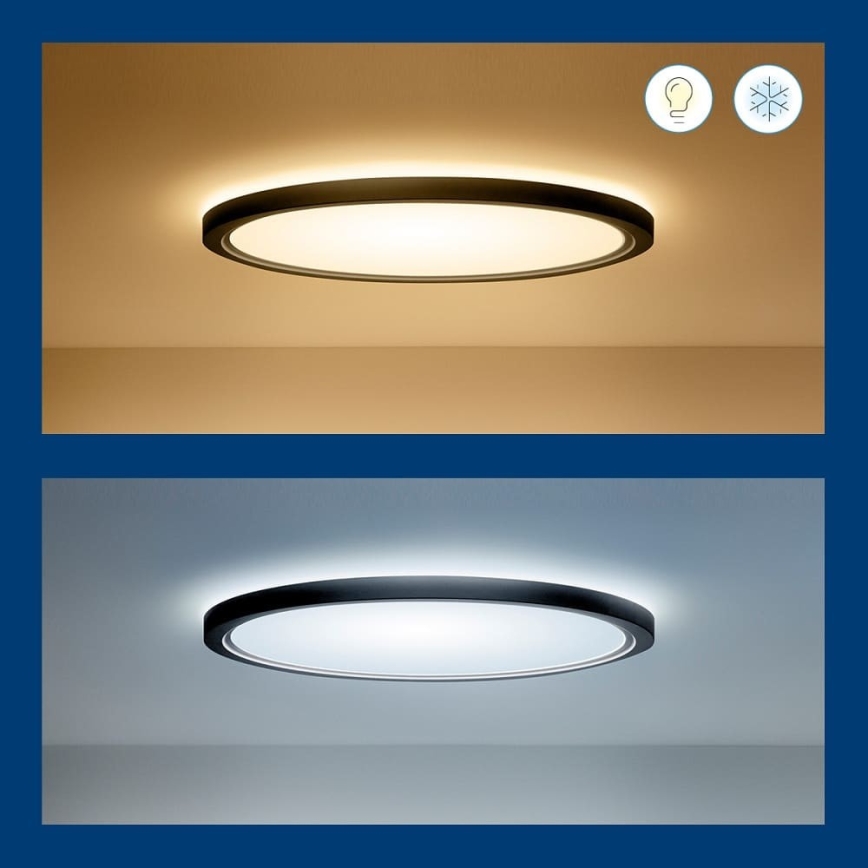 WiZ - LED RGB Stmívatelné stropní svítidlo SUPERSLIM LED/32W/230V 2700-6500K Wi-Fi černá