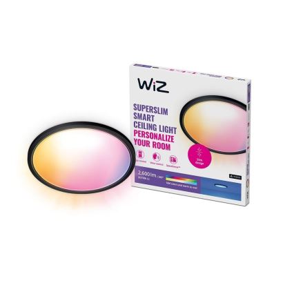WiZ - LED RGB Stmívatelné stropní svítidlo SUPERSLIM LED/32W/230V 2700-6500K Wi-Fi černá
