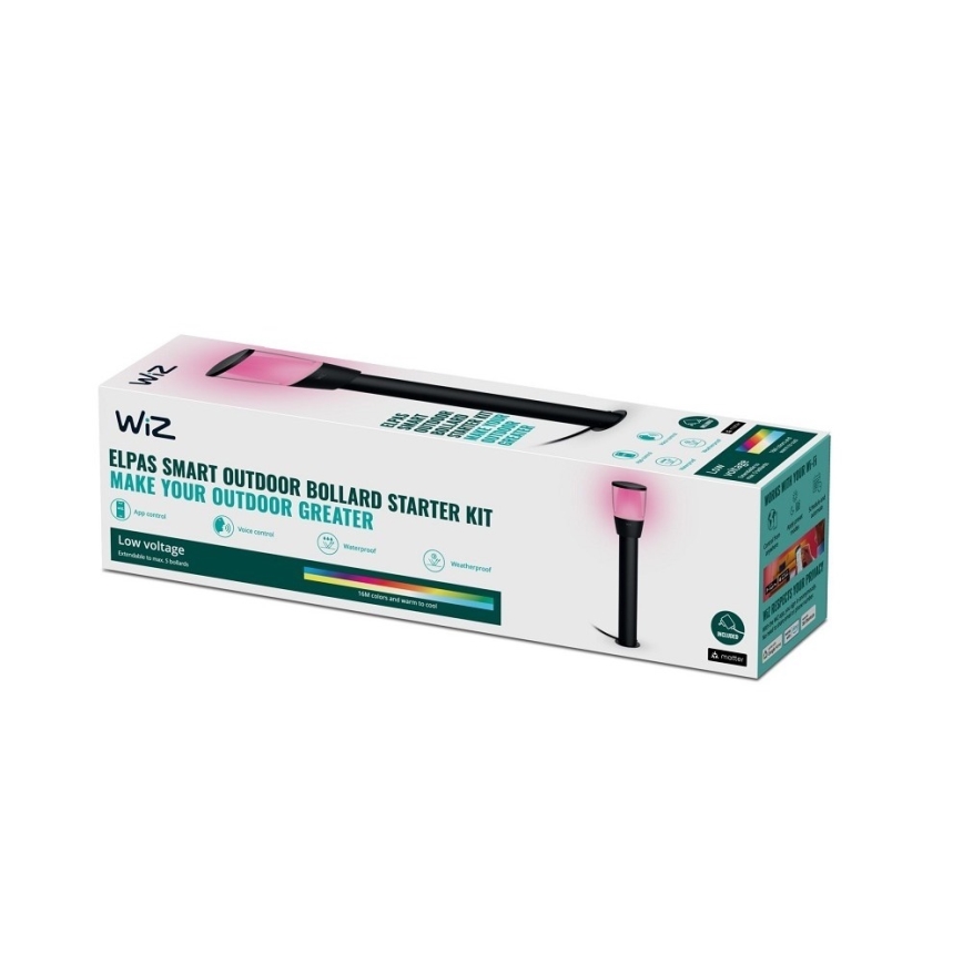 WiZ - LED RGBW Stmívatelná venkovní lampa ELPAS LED/4,8W/12/230V 2700-5000K IP65 Wi-Fi