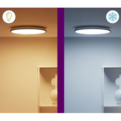 WiZ - LED RGBW Stmívatelné stropní svítidlo RUNE LED/21W/230V 2700-6500K Wi-Fi černá