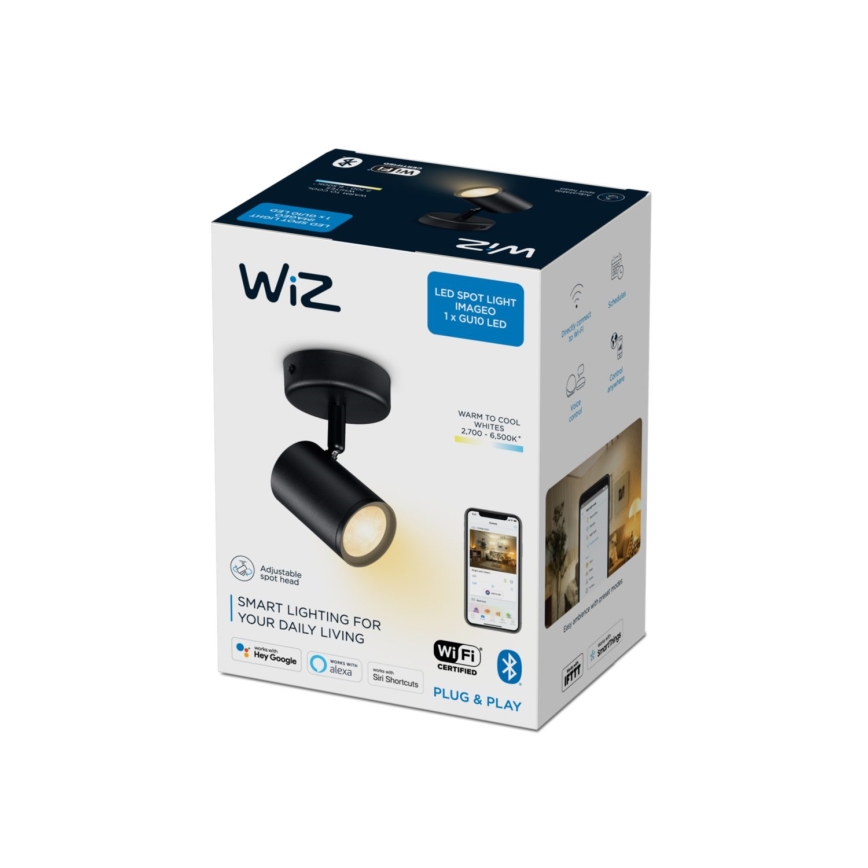 WiZ - LED Stmívatelné bodové svítidlo IMAGEO 1xGU10/4,9W/230V 2700-6500K CRI 90 Wi-Fi černá