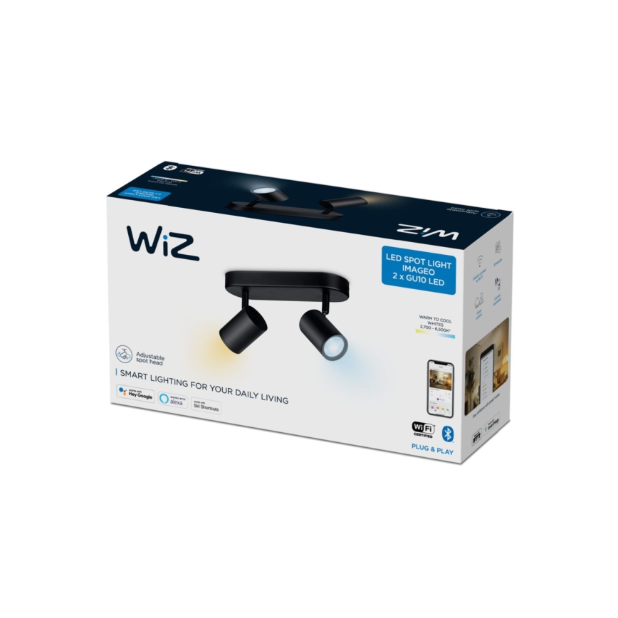 WiZ - LED Stmívatelné bodové svítidlo IMAGEO 2xGU10/4,9W/230V 2700-6500K Wi-Fi CRI 90 černá