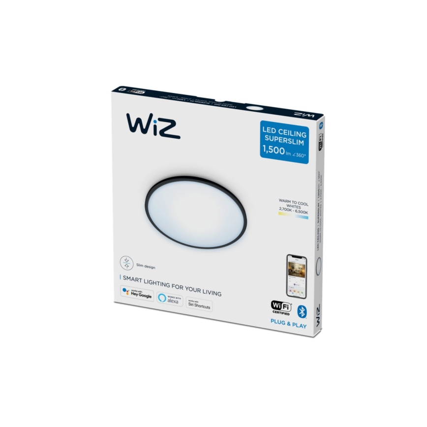 WiZ - LED Stmívatelné stropní svítidlo SUPERSLIM LED/16W/230V 2700-6500K Wi-Fi černá