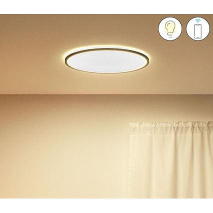 WiZ - LED Stmívatelné stropní svítidlo SUPERSLIM LED/22W/230V 2700-6500K Wi-Fi černá