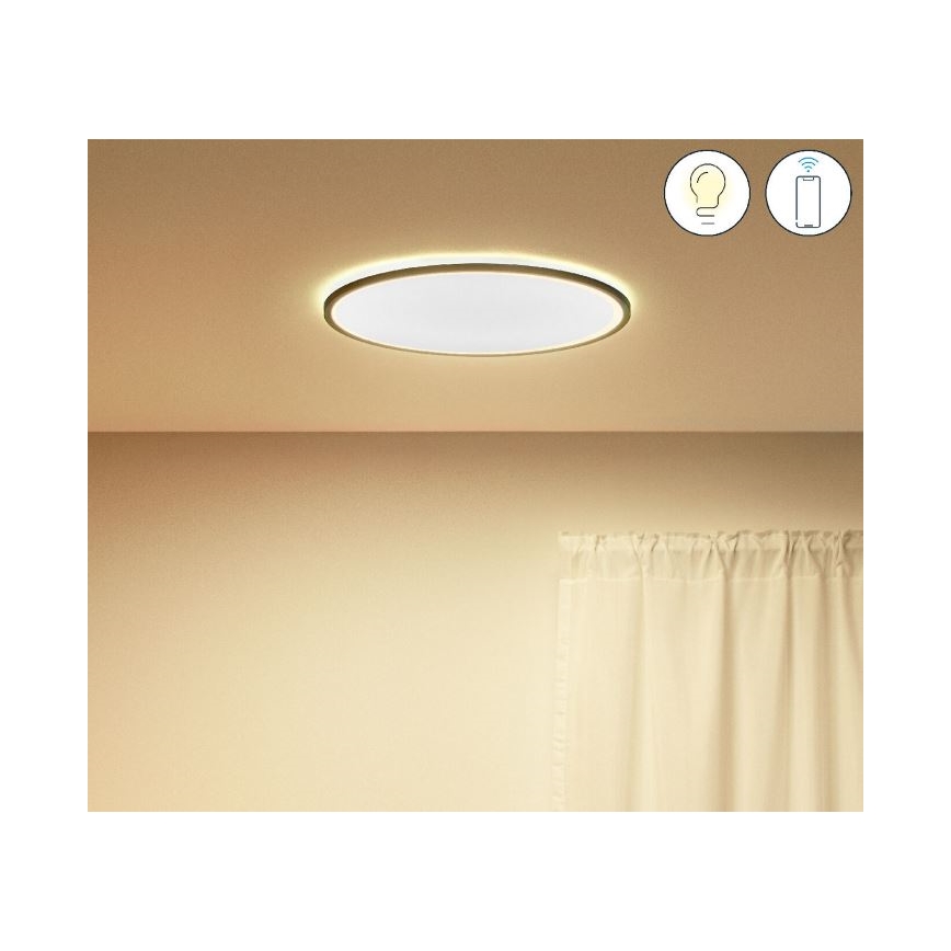 WiZ - LED Stmívatelné stropní svítidlo SUPERSLIM LED/22W/230V 2700-6500K Wi-Fi černá