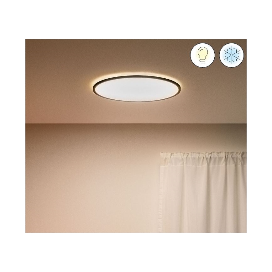 WiZ - LED Stmívatelné stropní svítidlo SUPERSLIM LED/22W/230V 2700-6500K Wi-Fi černá