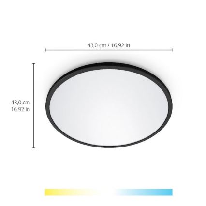 WiZ - LED Stmívatelné stropní svítidlo SUPERSLIM LED/22W/230V 2700-6500K Wi-Fi černá