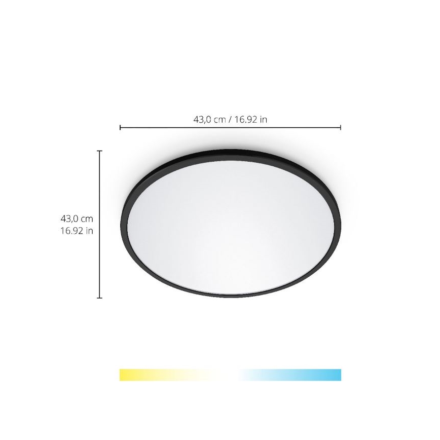 WiZ - LED Stmívatelné stropní svítidlo SUPERSLIM LED/22W/230V 2700-6500K Wi-Fi černá