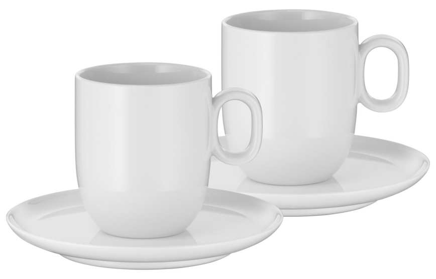 WMF - SADA 2x Šálek na café creme s podšálkem BARISTA 170 ml bílá