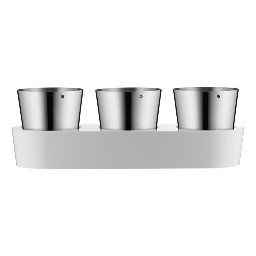 WMF - Samozavlažovací květináč na bylinky 3ks GOURMET bílá/nerez