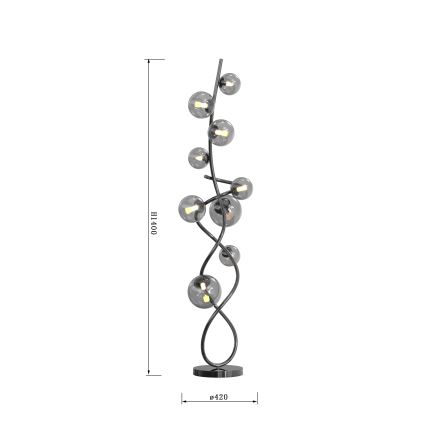 Wofi 3014-905 - LED Stojací lampa NANCY 9xG9/3,5W/230V černý chrom