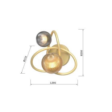 Wofi 4015-204 - LED Nástěnné svítidlo METZ 2xG9/3,5W/230V zlatá/šedá