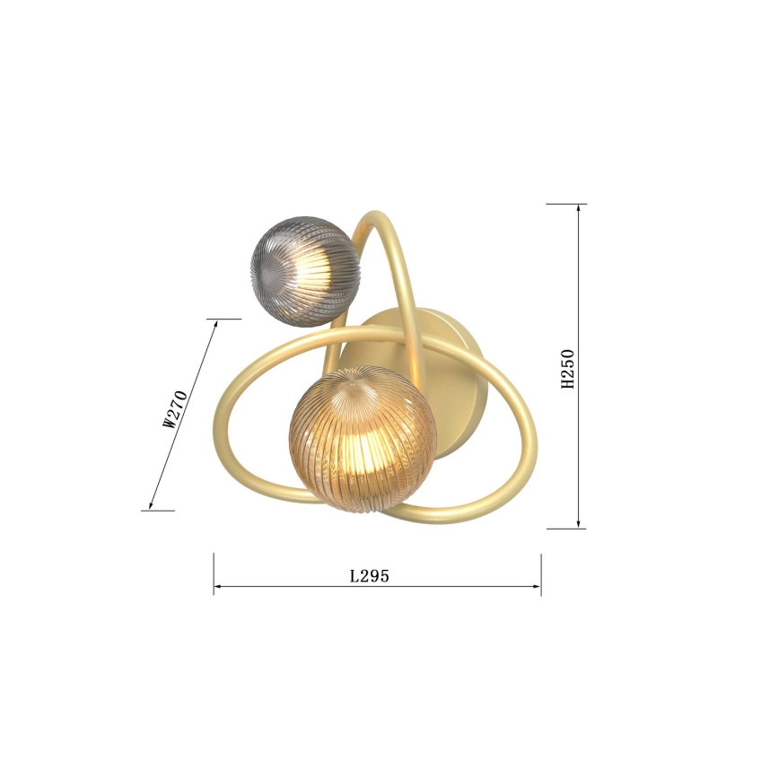 Wofi 4015-204 - LED Nástěnné svítidlo METZ 2xG9/3,5W/230V zlatá/šedá