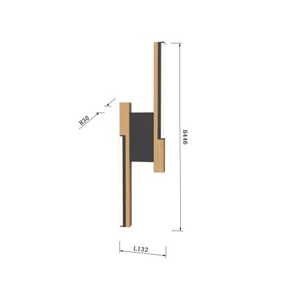 Wofi 4031-206- LED Stmívatelné nástěnné svítidlo PALERMO 11W/230V dřevo/černá