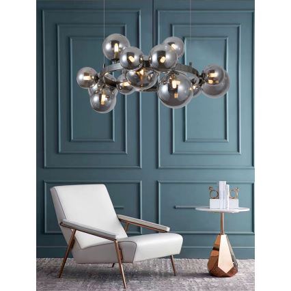Wofi 5014-1505W - LED Lustr na lanku VILLA 15xG9/3W/230V černá