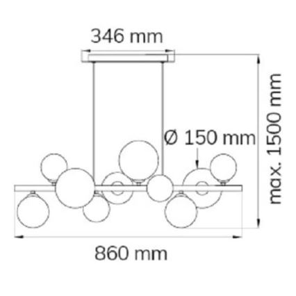 Wofi 6014.10.14.9000 - LED Lustr na lanku VILLA 10xG9/3W/230V zlatá