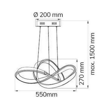 Wofi 6134.01.88.9000 - LED Stmívatelný lustr na lanku INDIGO LED/44W/230V