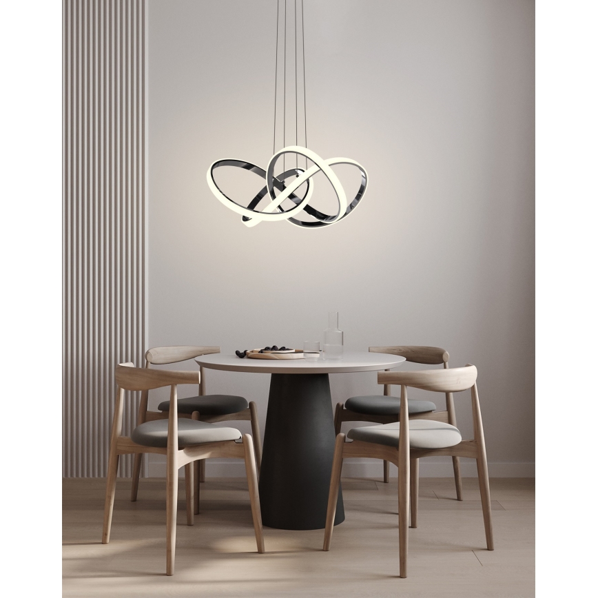 Wofi 6134-105L - LED Stmívatelný lustr na lanku INDIGO LED/50W/230V černá/lesklý chrom