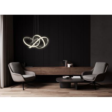 Wofi 6134-105L - LED Stmívatelný lustr na lanku INDIGO LED/50W/230V černá/lesklý chrom