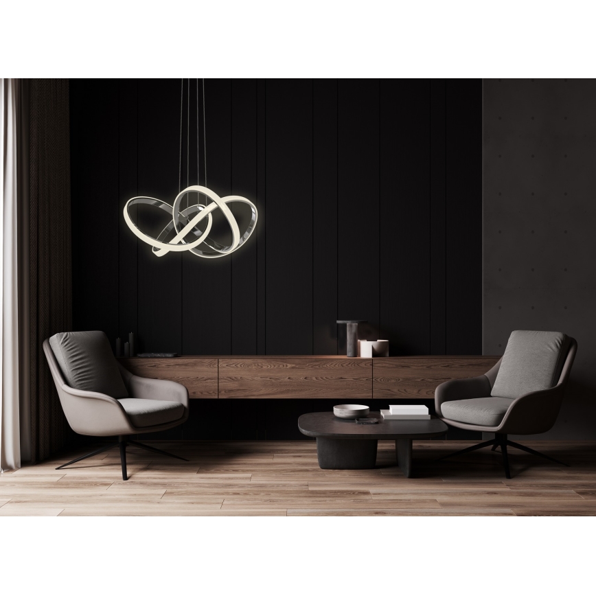 Wofi 6134-105L - LED Stmívatelný lustr na lanku INDIGO LED/50W/230V černá/lesklý chrom