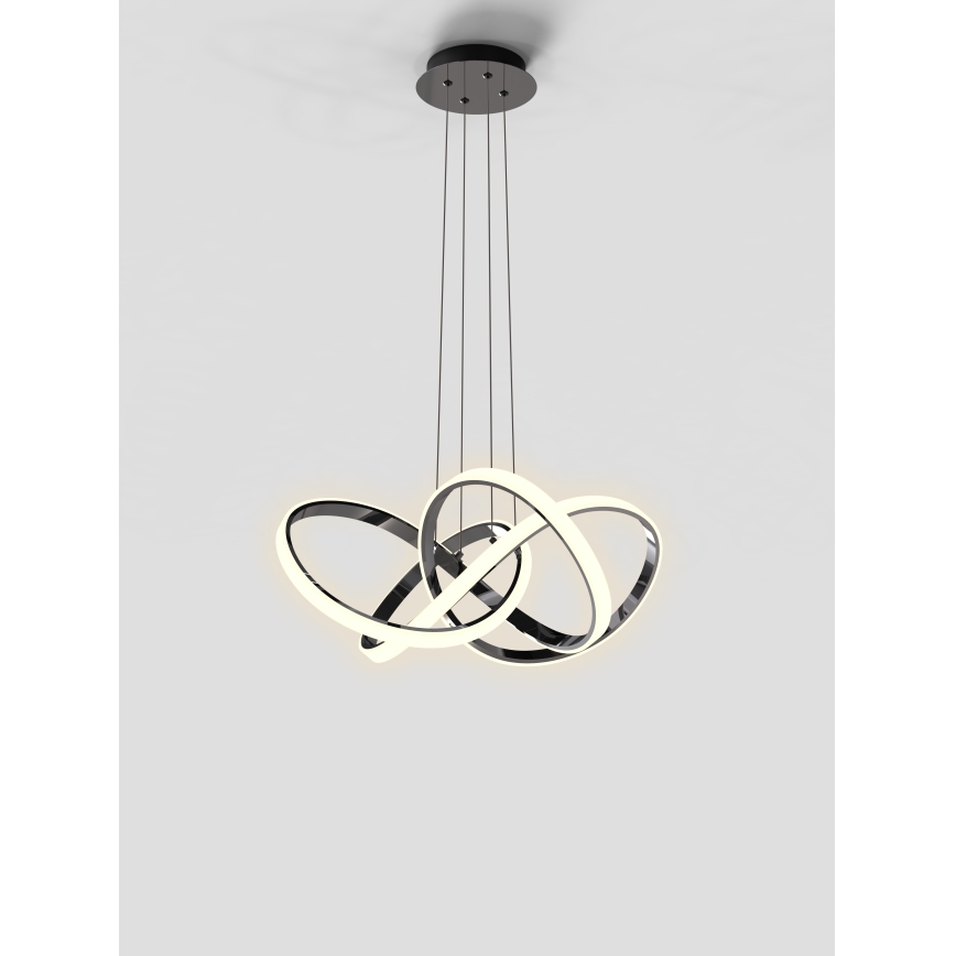 Wofi 6134-105L - LED Stmívatelný lustr na lanku INDIGO LED/50W/230V černá/lesklý chrom
